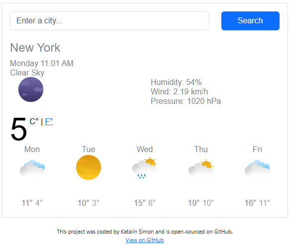 Weather project preview